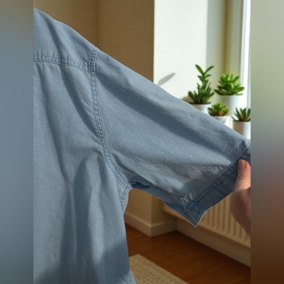 Croft & Barrow Denim Blue Casual Button Down Shirt Size X-Large (EUC) - Picture 9 of 11